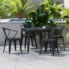 Flash Furniture 5PC Black Table and Chairs with Poly Resin Finish SB-T11C4-T-BK-GG